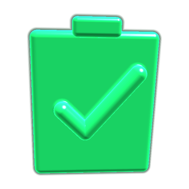 A clipboard with a check mark representing verified stock levels